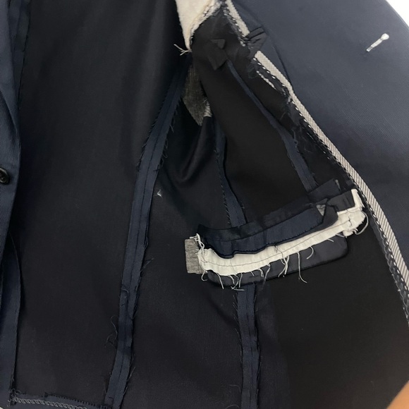 Men’s Navy Sports Coat Blazer with Lining Removed for Rush Fraternity 42S - Picture 5 of 6